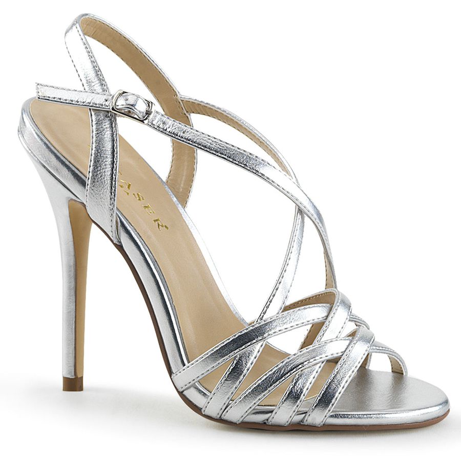 Sandales Bride Cheville Pleaser Amuse-13 Argent Femme | OFA-5260218