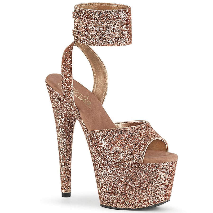 Sandales Bride Cheville Pleaser Adore-791LG Rose Doré Femme | XFZ-2063013