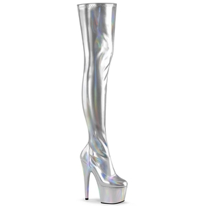 Bottes Hautes Pleaser Adore-3000HWR Argent Femme | VFA-6496861