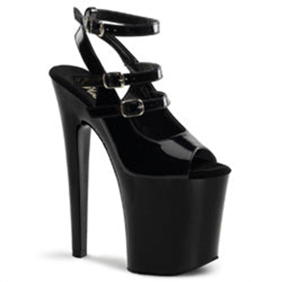 Sandales à Plateforme Pleaser Xtreme-873 Noir Femme | ZEZ-8308121