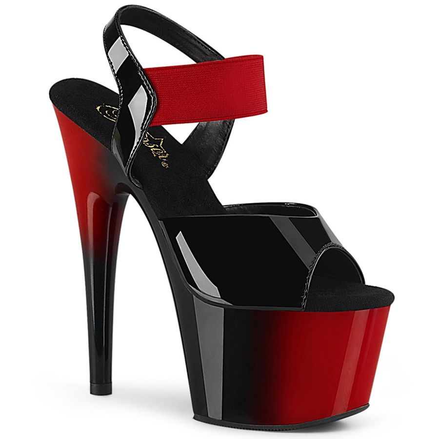 Sandales Bride Cheville Pleaser Adore-714BR Noir Rouge Femme | YRH-8097060