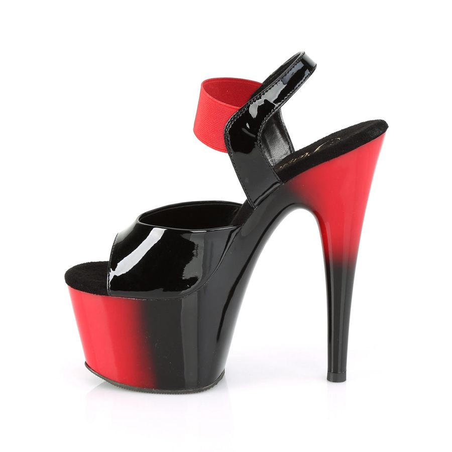 Sandales Bride Cheville Pleaser Adore-714BR Noir Rouge Femme | YRH-8097060