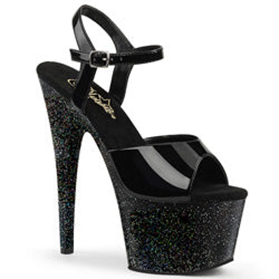 Sandales Bride Cheville Pleaser Adore-709MG Noir Femme | SQC-9272676