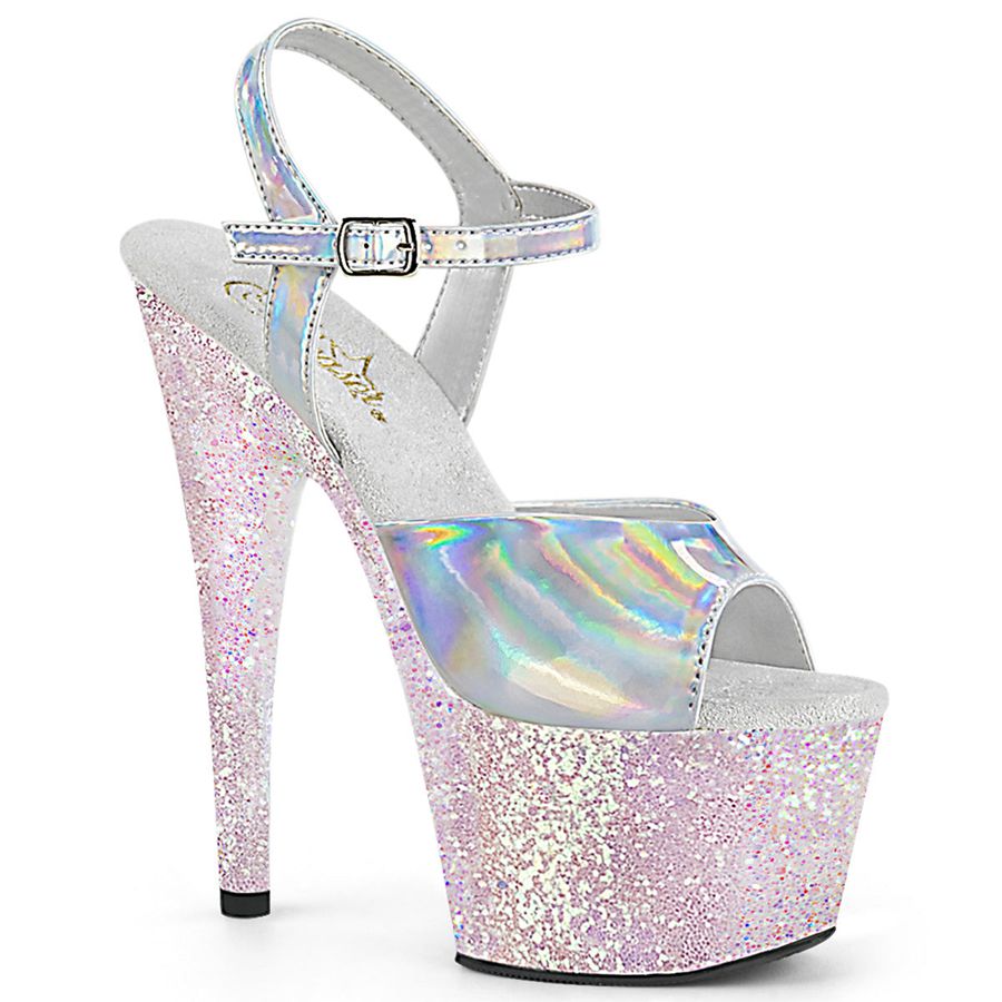 Sandales Bride Cheville Pleaser Adore-709HGG Argent Femme | XSI-4041610