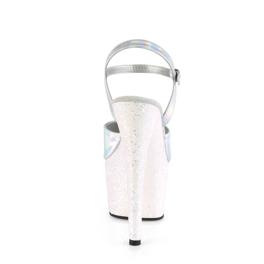 Sandales Bride Cheville Pleaser Adore-709HGG Argent Femme | XSI-4041610