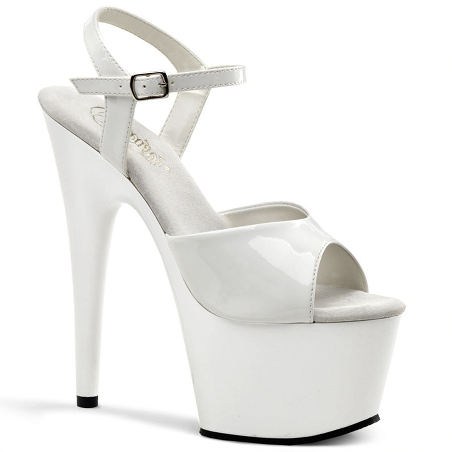 Sandales Bride Cheville Pleaser Adore-709 Blanche Femme | CZO-2036897