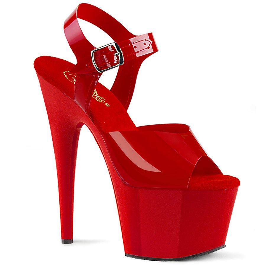 Sandales Bride Cheville Pleaser Adore-708N Rouge Femme | CAM-8931839