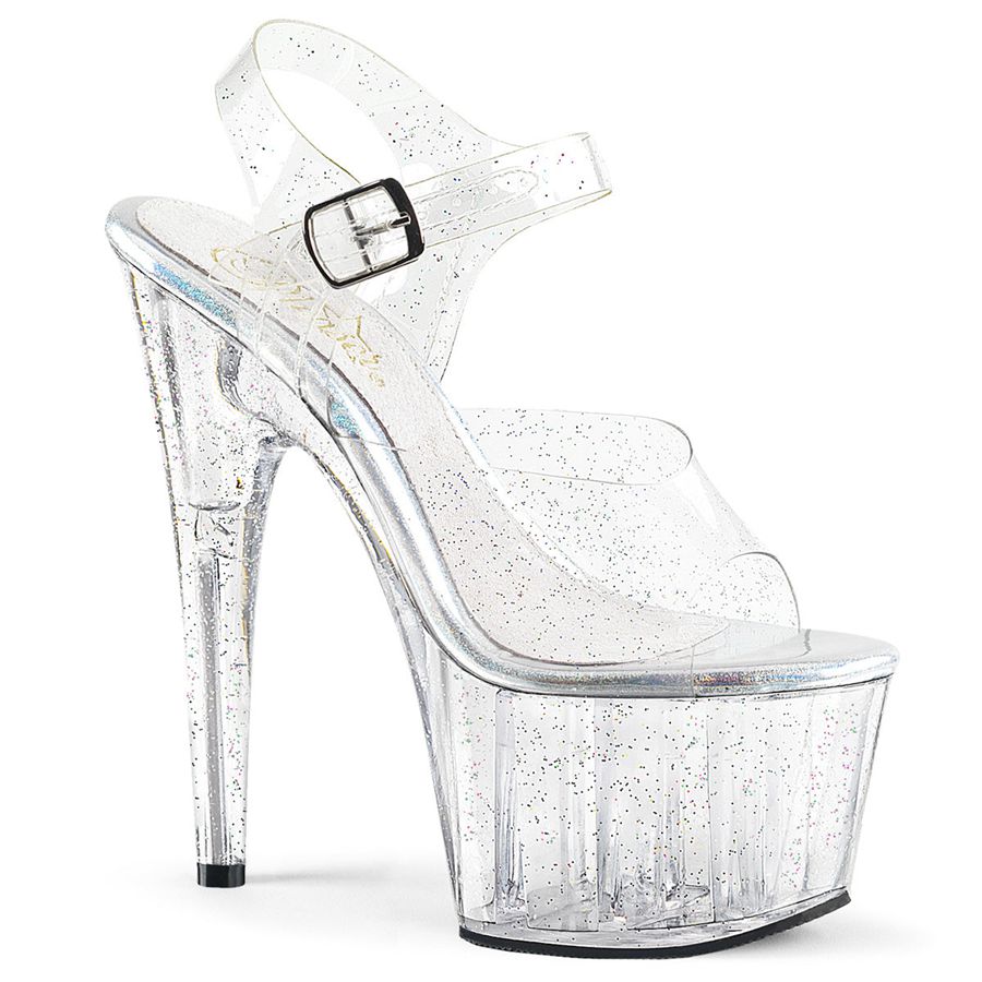 Sandales Bride Cheville Pleaser Adore-708MMG Clear Femme | BMC-0934640