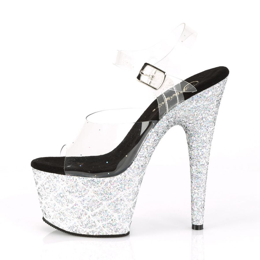 Sandales Bride Cheville Pleaser Adore-708MSLG Argent Femme | YWI-7158113