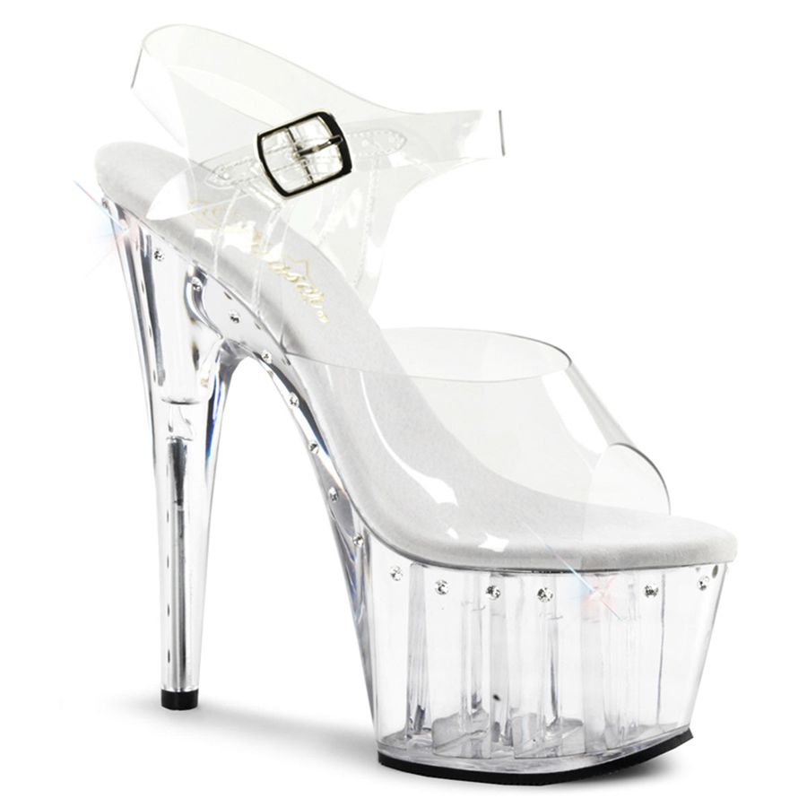 Sandales Bride Cheville Pleaser Adore-708LS Blanche Femme | HTI-3623334