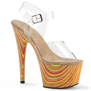 Sandales Bride Cheville Pleaser Adore-708JB Multicolore Femme | HEL-8398289