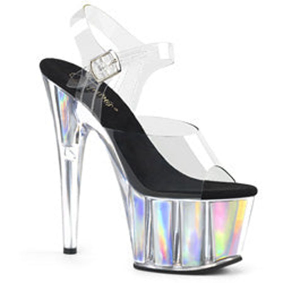 Sandales Bride Cheville Pleaser Adore-708HGI Argent Femme | YRP-6015379