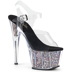 Sandales Bride Cheville Pleaser Adore-708CG Argent Femme | CSF-5547302