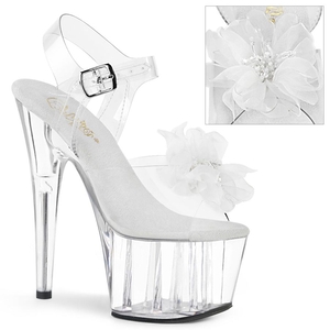 Sandales Bride Cheville Pleaser Adore-708BFL Blanche Femme | XZL-1500683