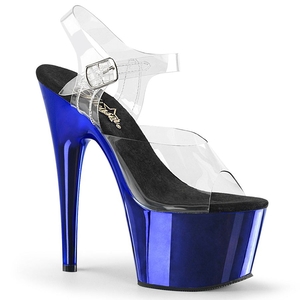 Sandales Bride Cheville Pleaser Adore-708 Bleu Femme | IWU-6312706