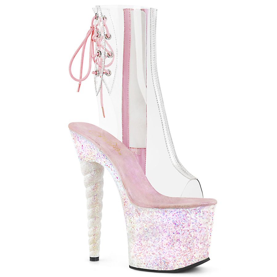 Bottines Pleaser Unicorn-1018C Clear Femme | FRU-0938681