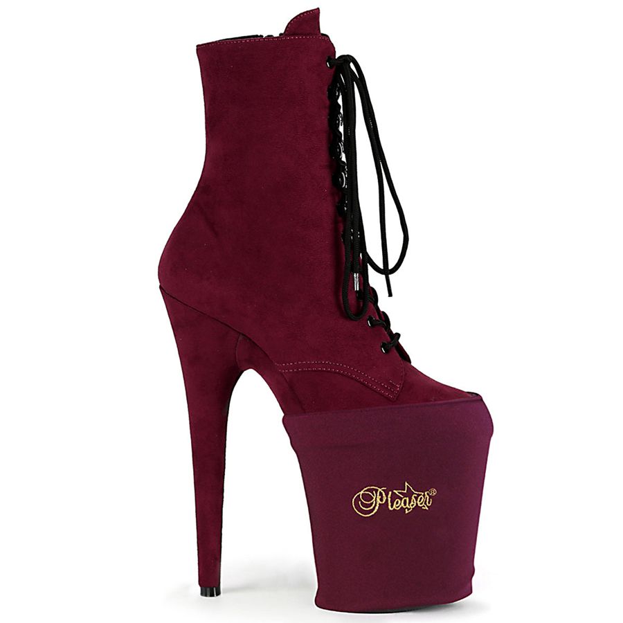 Bottines Pleaser Plateforme Protectors Bordeaux Femme | EBR-8029071