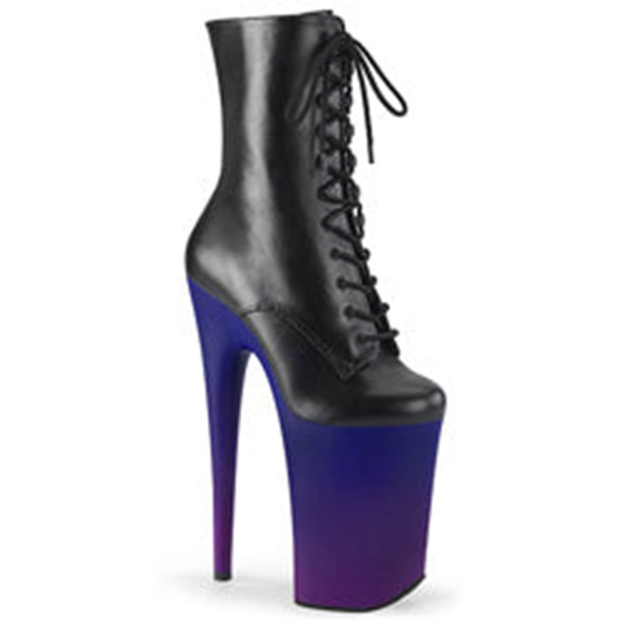 Bottines Pleaser Infinity-1020BP Noir Bleu Femme | ELX-7483129