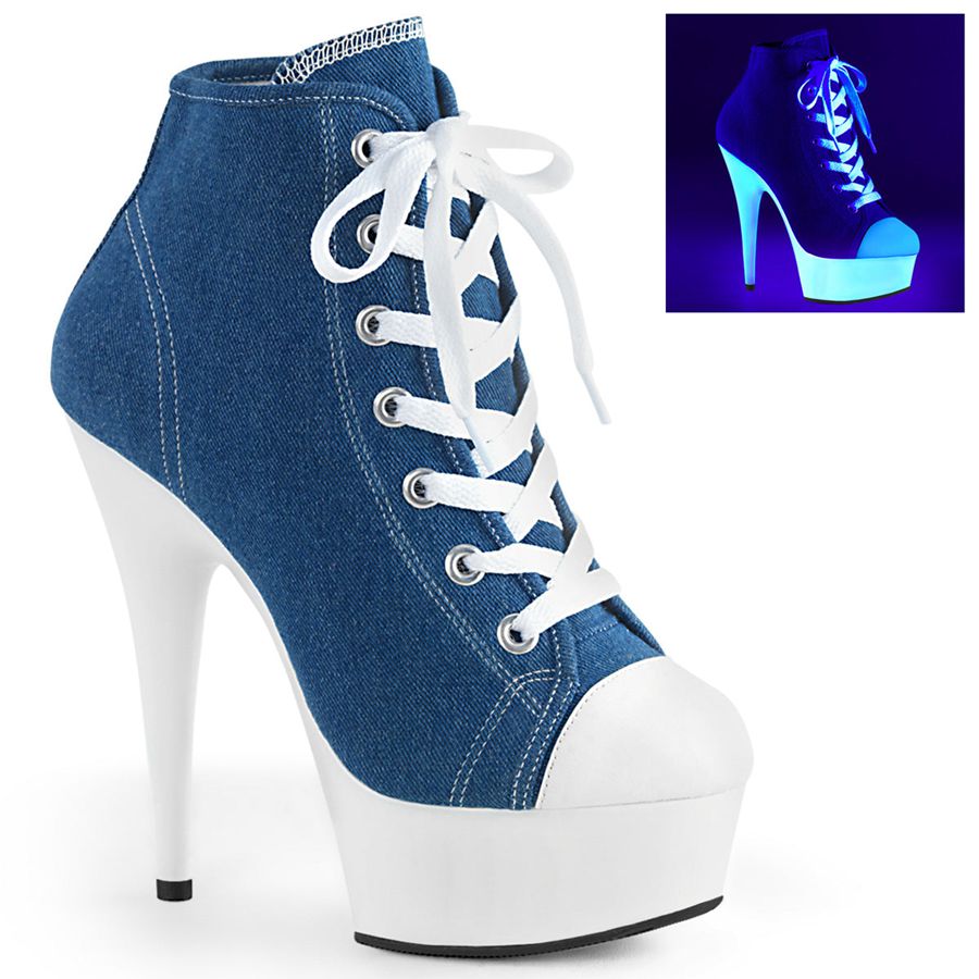 Bottines Pleaser Delight-600SK-02 Bleu Femme | OKI-7575688