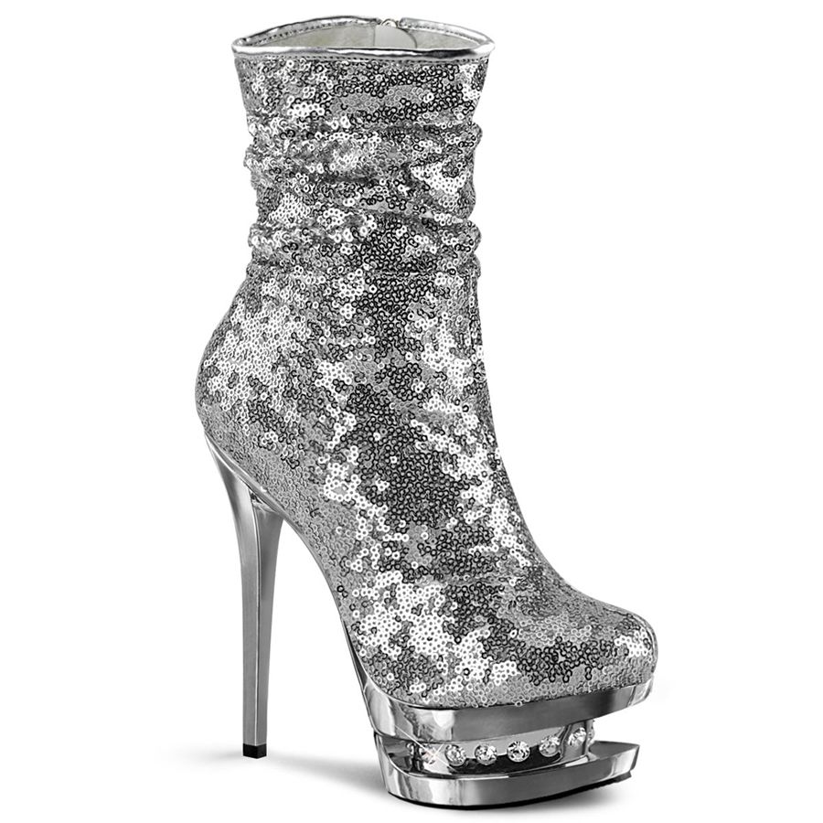 Bottines Pleaser Blondie-R-1009 Argent Femme | UTI-2029555