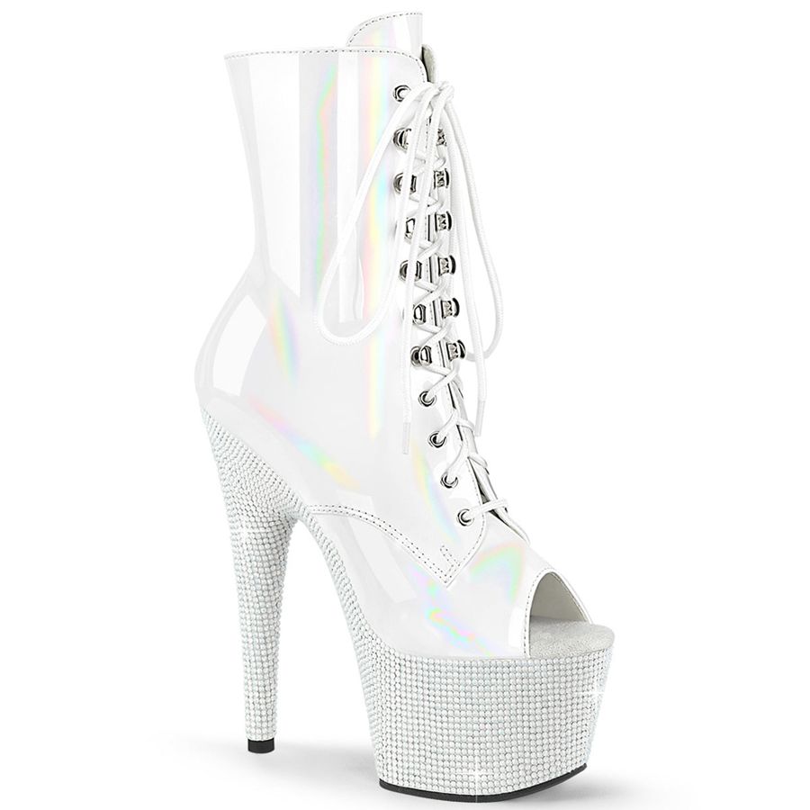 Bottines Pleaser Bejeweled-1021-7 Blanche Femme | ADL-5327002