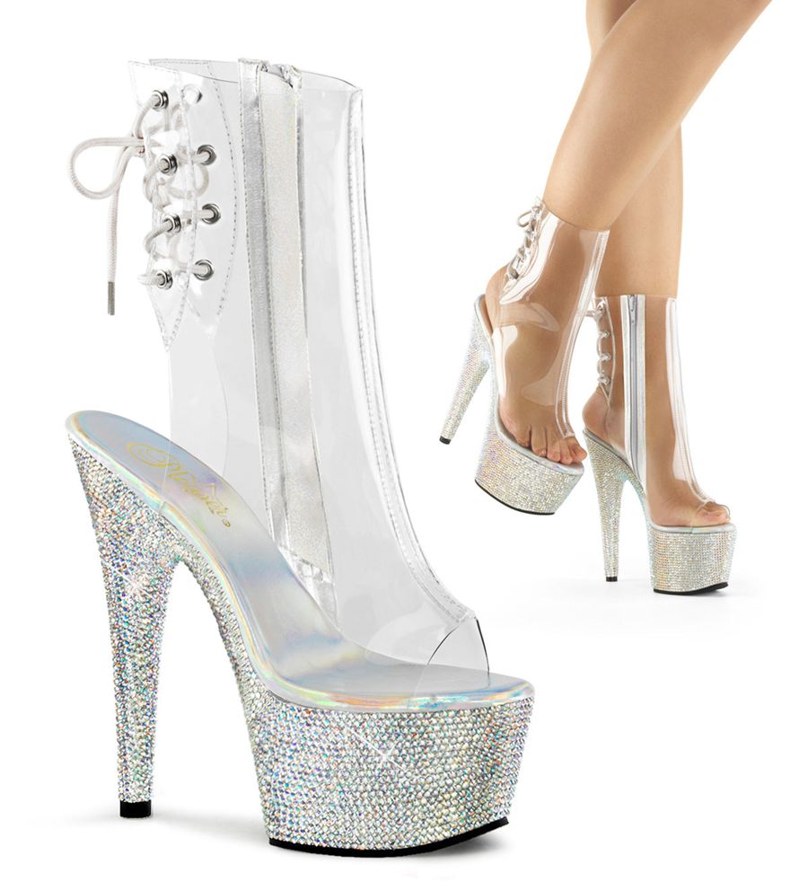 Bottines Pleaser Bejeweled-1018DM-7 Argent Femme | SJE-3730036