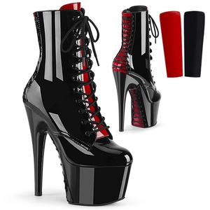 Bottines Pleaser Adore-1020FH Noir Rouge Femme | XXH-9628265