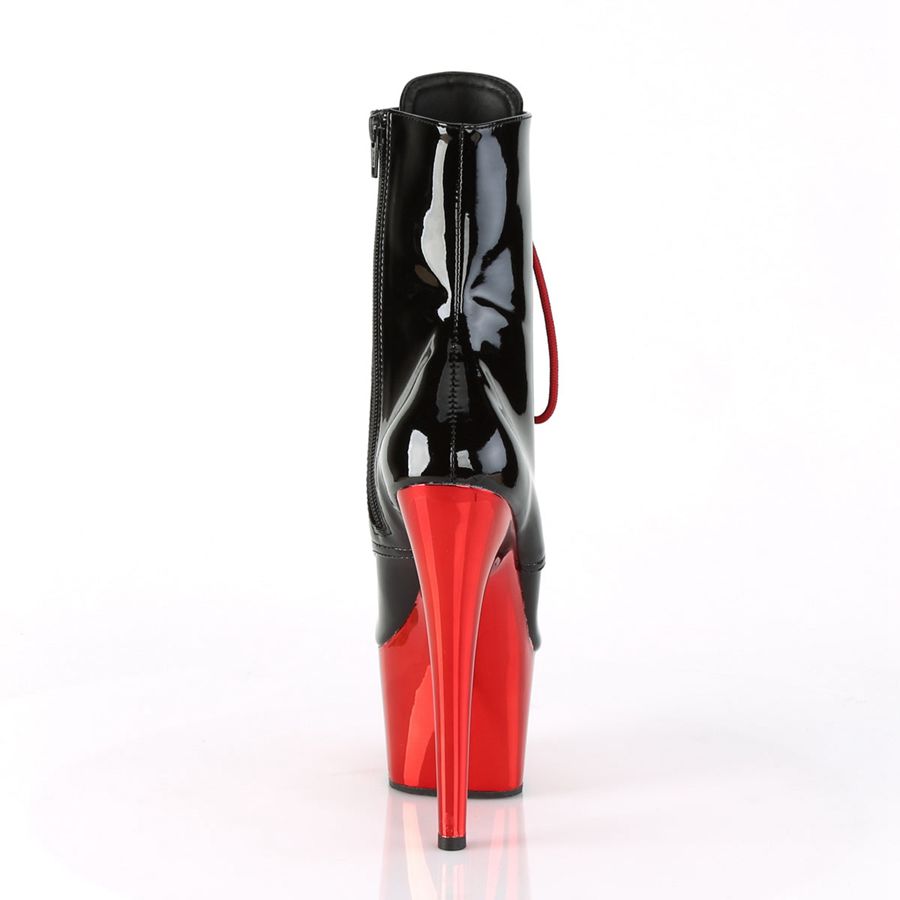 Bottines Pleaser Adore-1020 Noir Rouge Femme | XIB-0095896