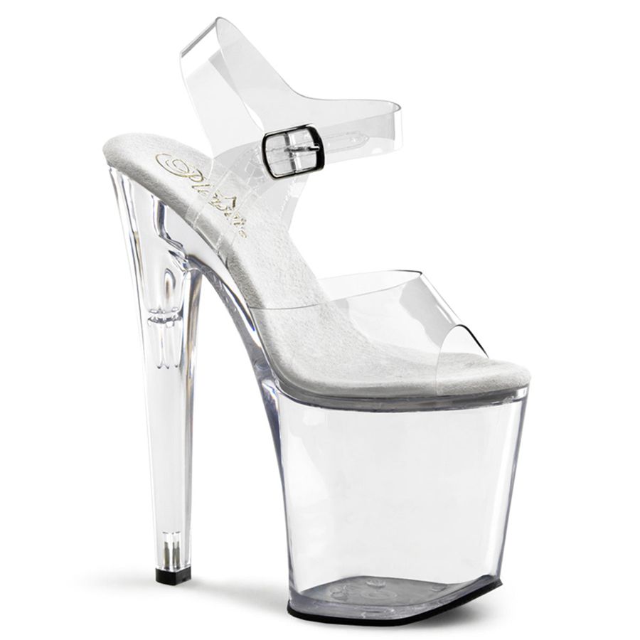 Sandales à Plateforme Pleaser Xtreme-808 Clear Femme | HUN-0091323