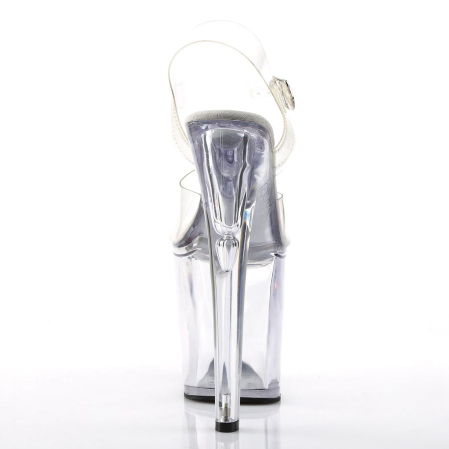 Sandales à Plateforme Pleaser Xtreme-808 Clear Femme | HUN-0091323