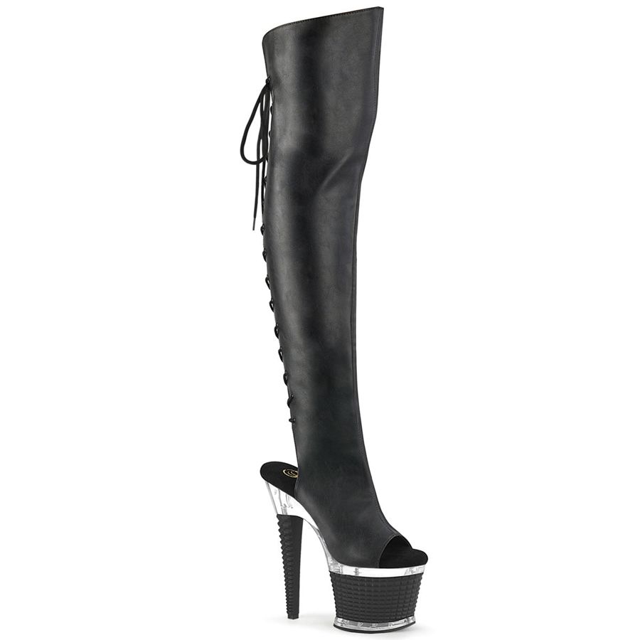 Bottes Hautes Pleaser Spectator-3019 Noir Femme | SEF-7828350