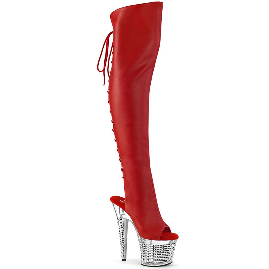 Bottes Hautes Pleaser Spectator-3019 Rouge Femme | SGD-1695860