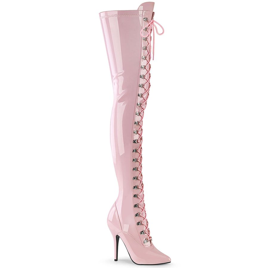 Bottes Hautes Pleaser Seduce-3024 Rose Femme | YIY-0133257