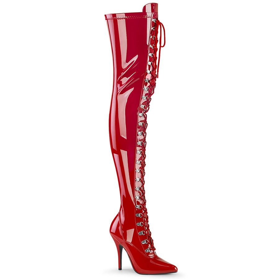 Bottes Hautes Pleaser Seduce-3024 Rouge Femme | MTC-2575015