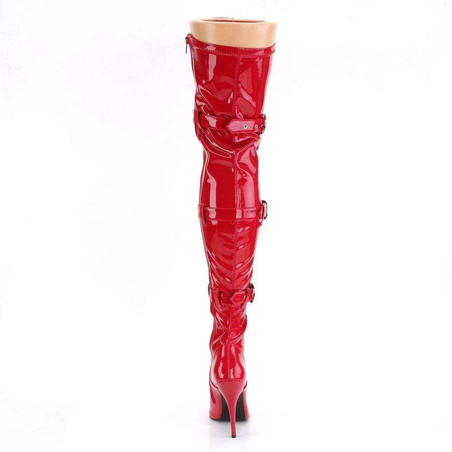 Bottes Hautes Pleaser Seduce-3028 Rouge Femme | JGF-5009859