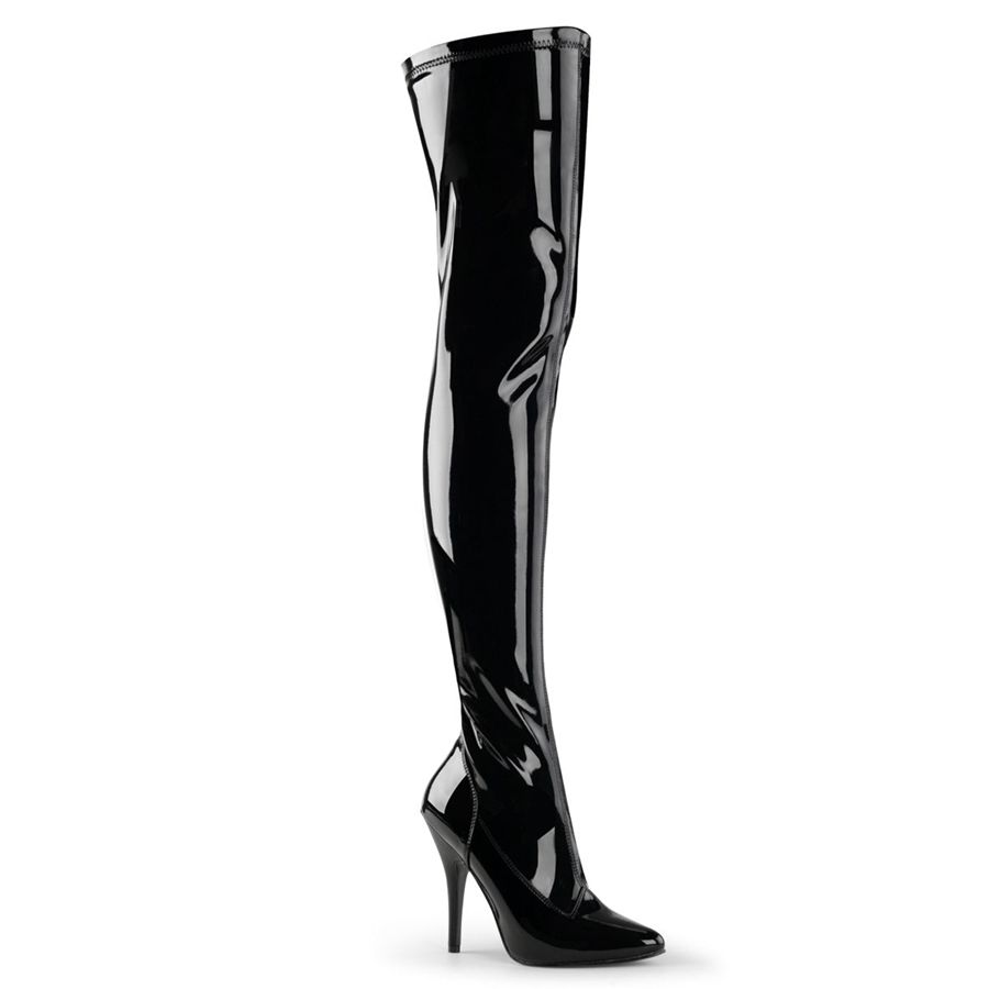 Bottes Hautes Pleaser Seduce-3000 Noir Femme | JKH-9899915