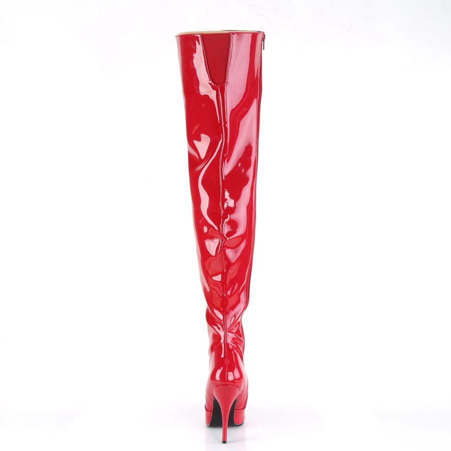 Bottes Hautes Pleaser Seduce-3010 Rouge Femme | RIJ-6788354