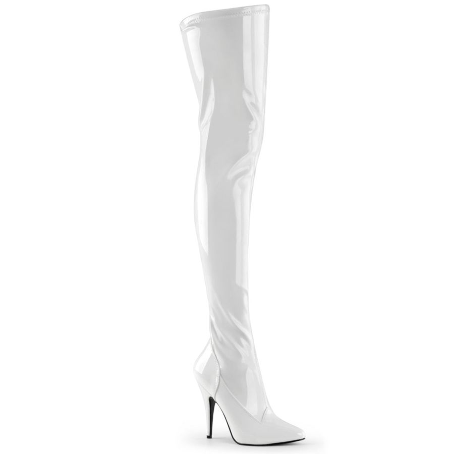 Bottes Hautes Pleaser Seduce-3000 Blanche Femme | ABN-7050971