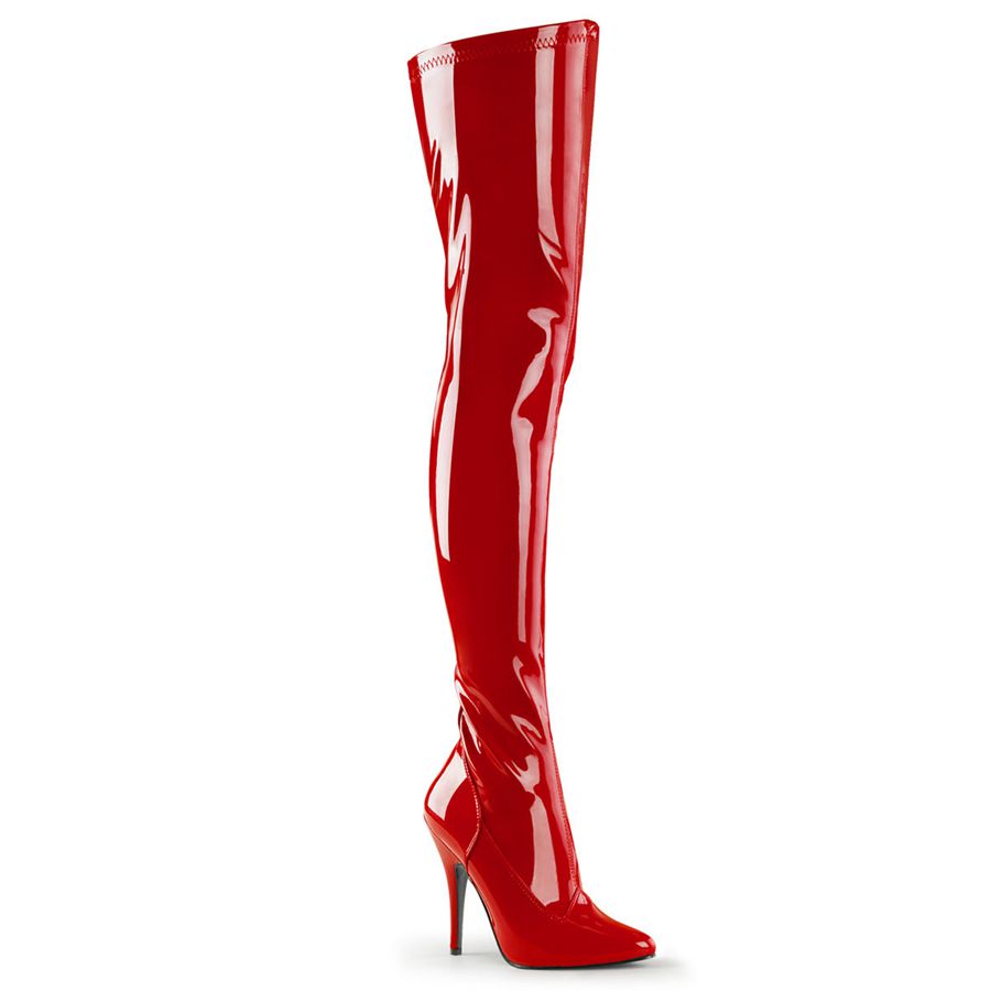 Bottes Hautes Pleaser Seduce-3000 Rouge Femme | MHO-4871878