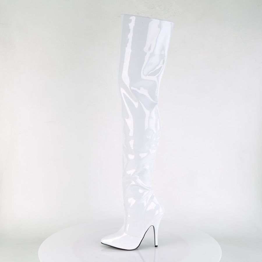 Bottes Hautes Pleaser Seduce-3010 Blanche Femme | MWI-3858407