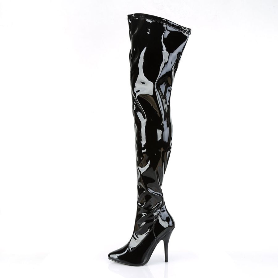 Bottes Hautes Pleaser Seduce-3000 Noir Femme | JKH-9899915