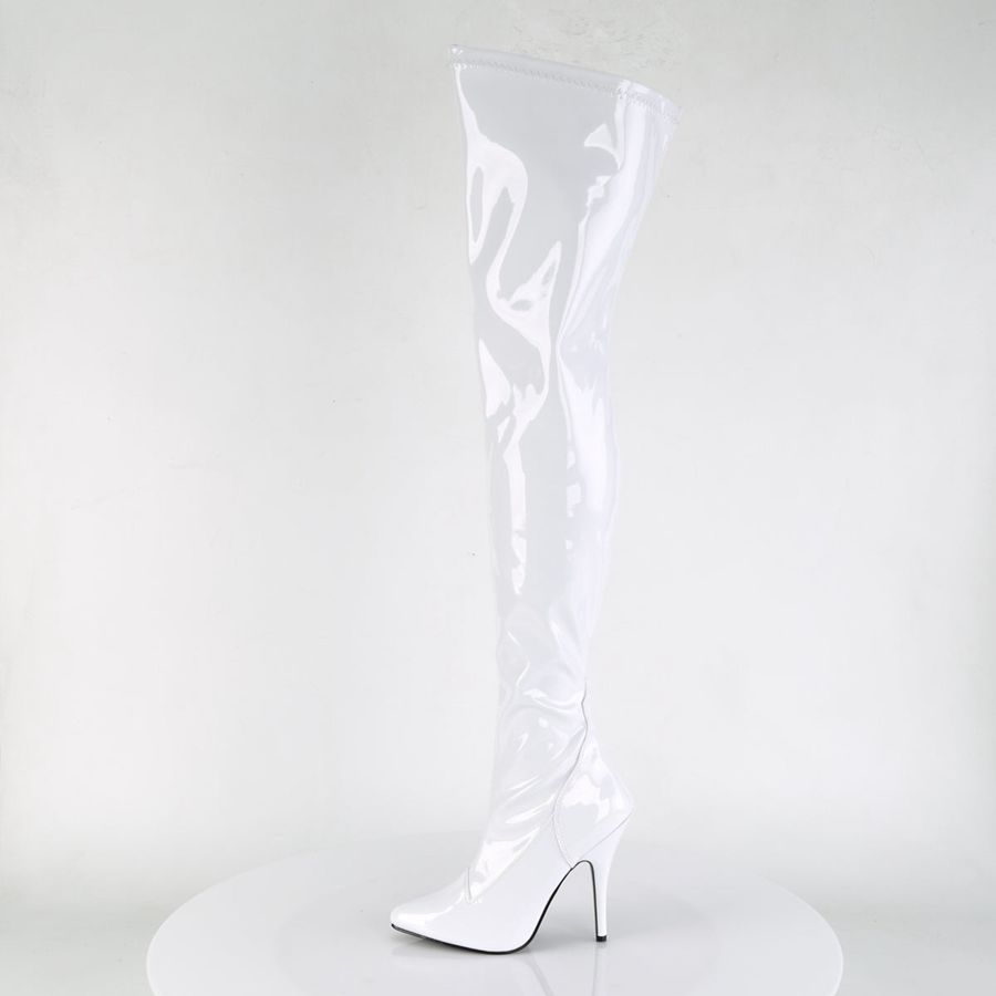 Bottes Hautes Pleaser Seduce-3000 Blanche Femme | ABN-7050971