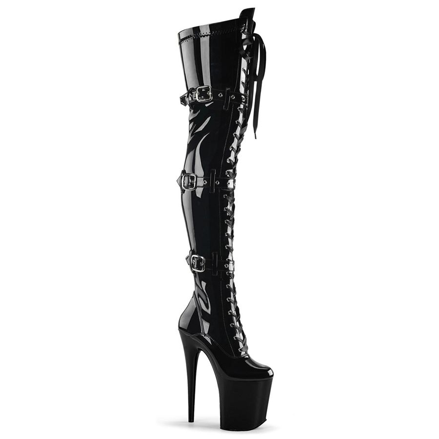 Bottes Hautes Pleaser Flamingo-3028 Noir Femme | NAS-7857821