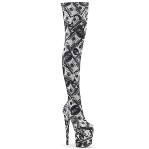 Bottes Hautes Pleaser Flamingo-3000DP Grise Femme | AON-9297118