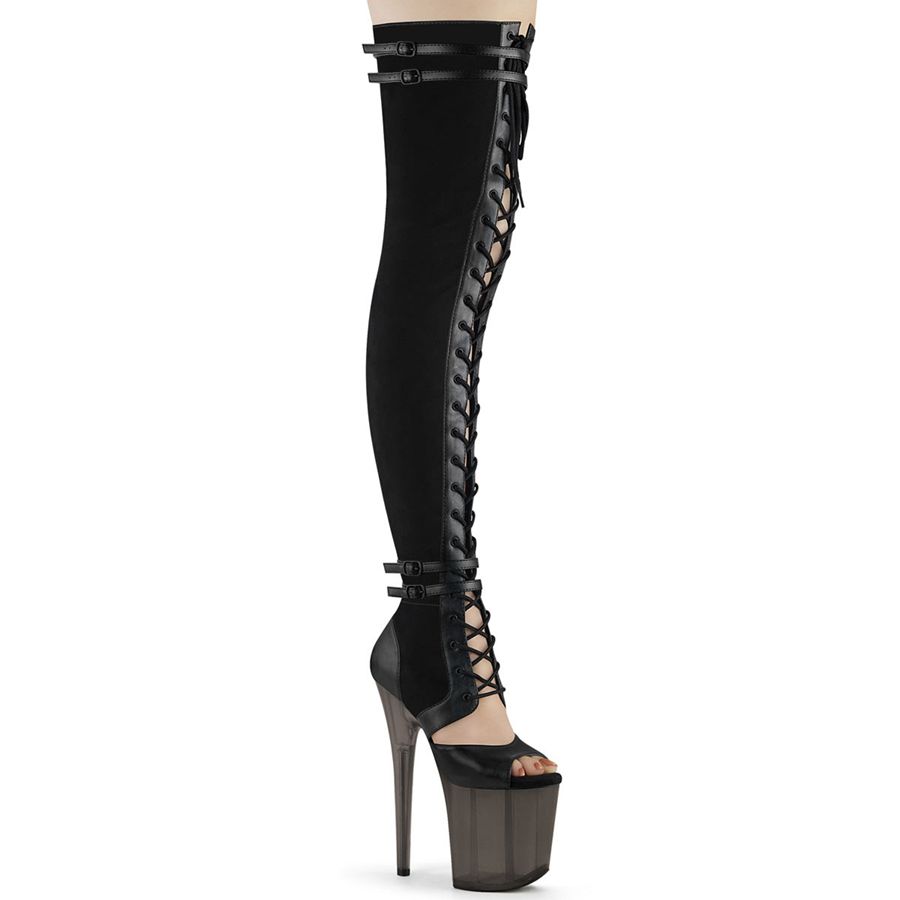 Bottes Hautes Pleaser Flamingo-3027 Noir Femme | NUK-1418711