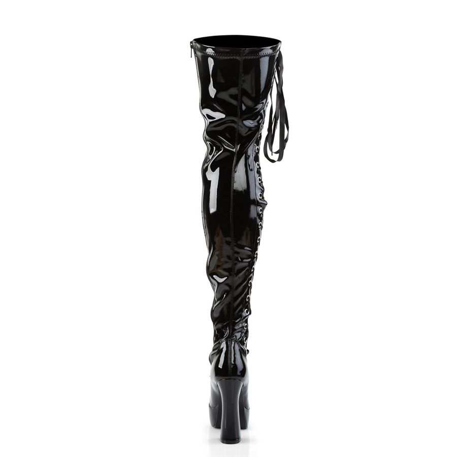 Bottes Hautes Pleaser Electra-3050 Noir Femme | HMD-1422021