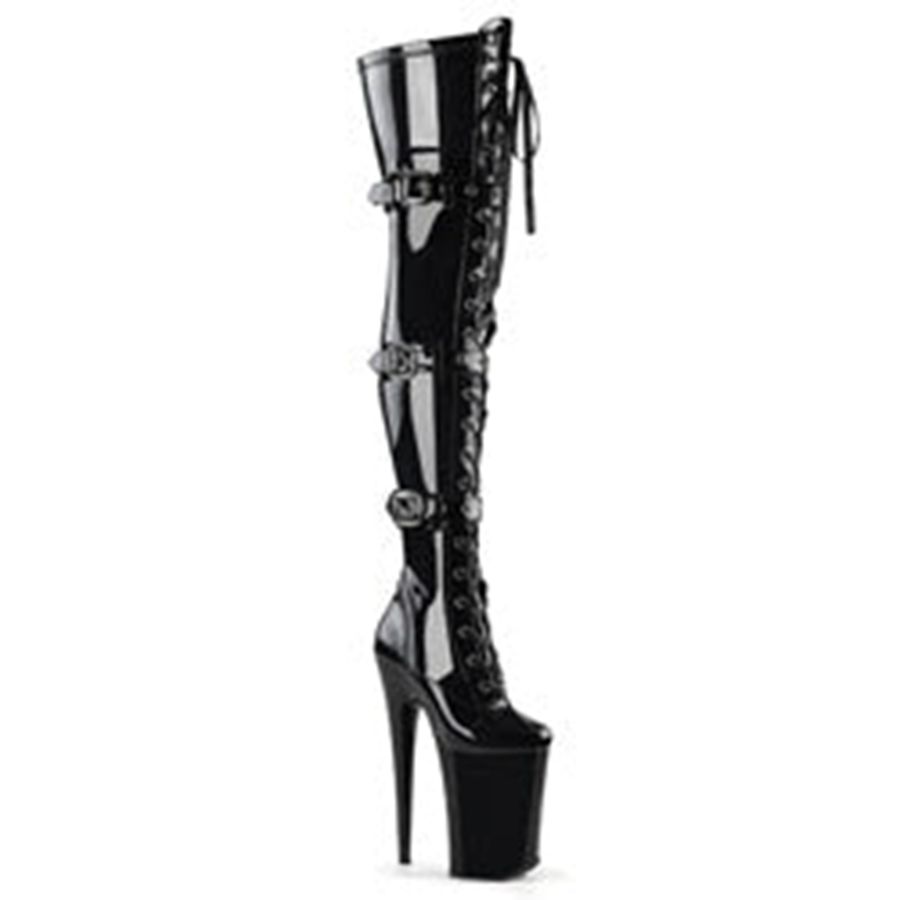 Bottes Hautes Pleaser Infinity-3028 Noir Femme | LNL-4052919