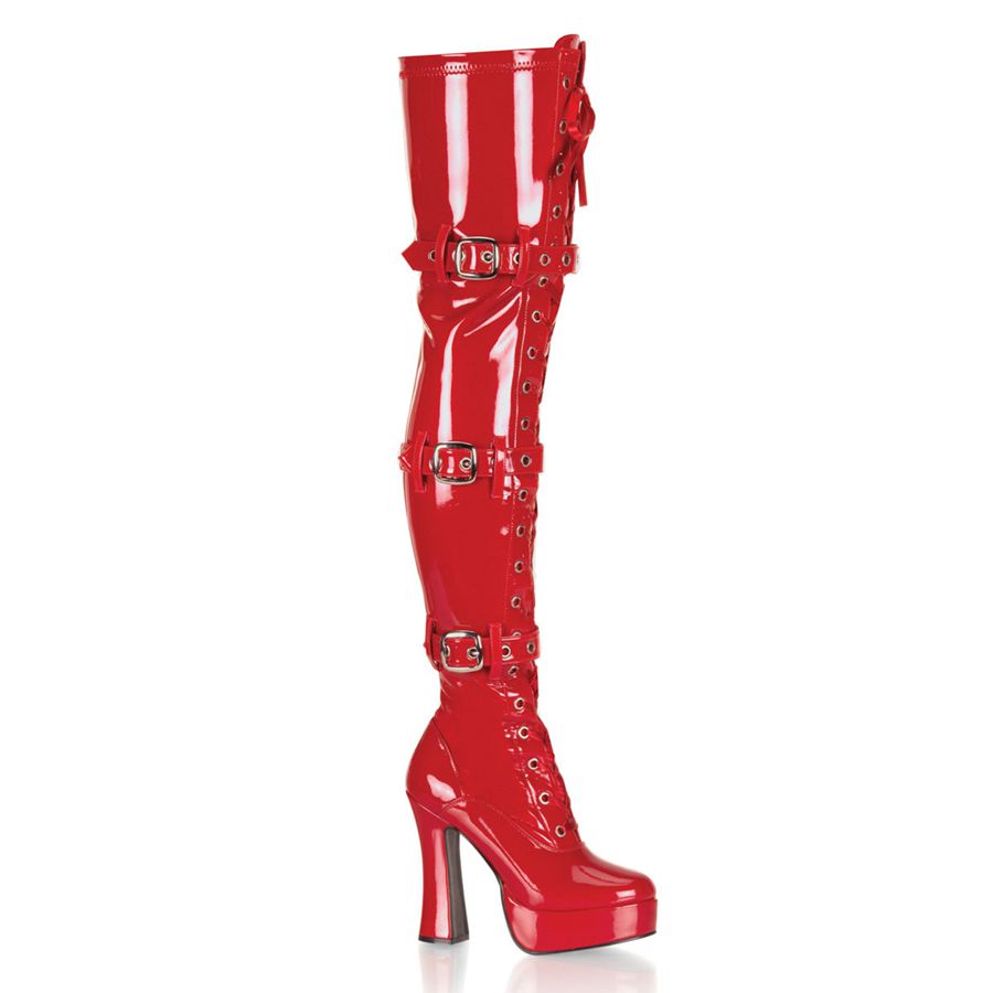 Bottes Hautes Pleaser Electra-3028 Rouge Femme | ACL-1242571