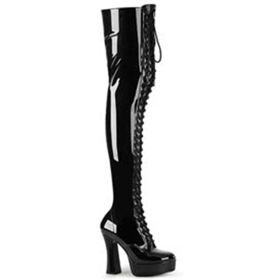 Bottes Hautes Pleaser Electra-3023 Noir Femme | TMC-6616599