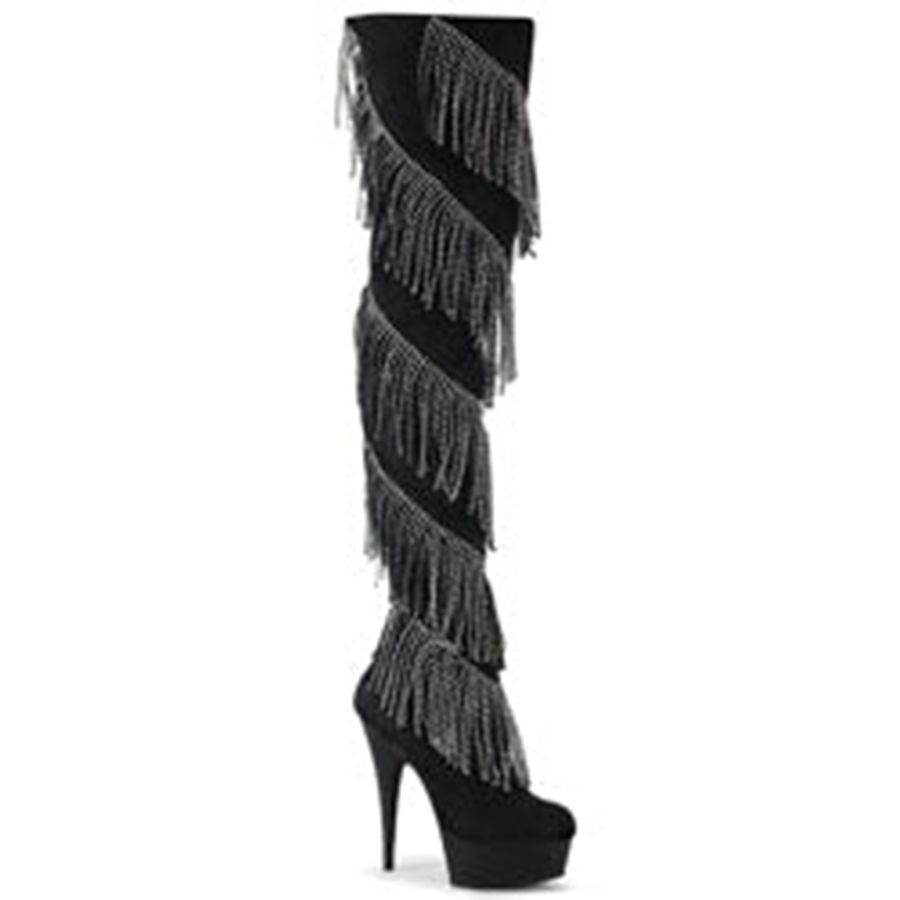 Bottes Hautes Pleaser Delight-3065 Noir Femme | EKJ-3594748